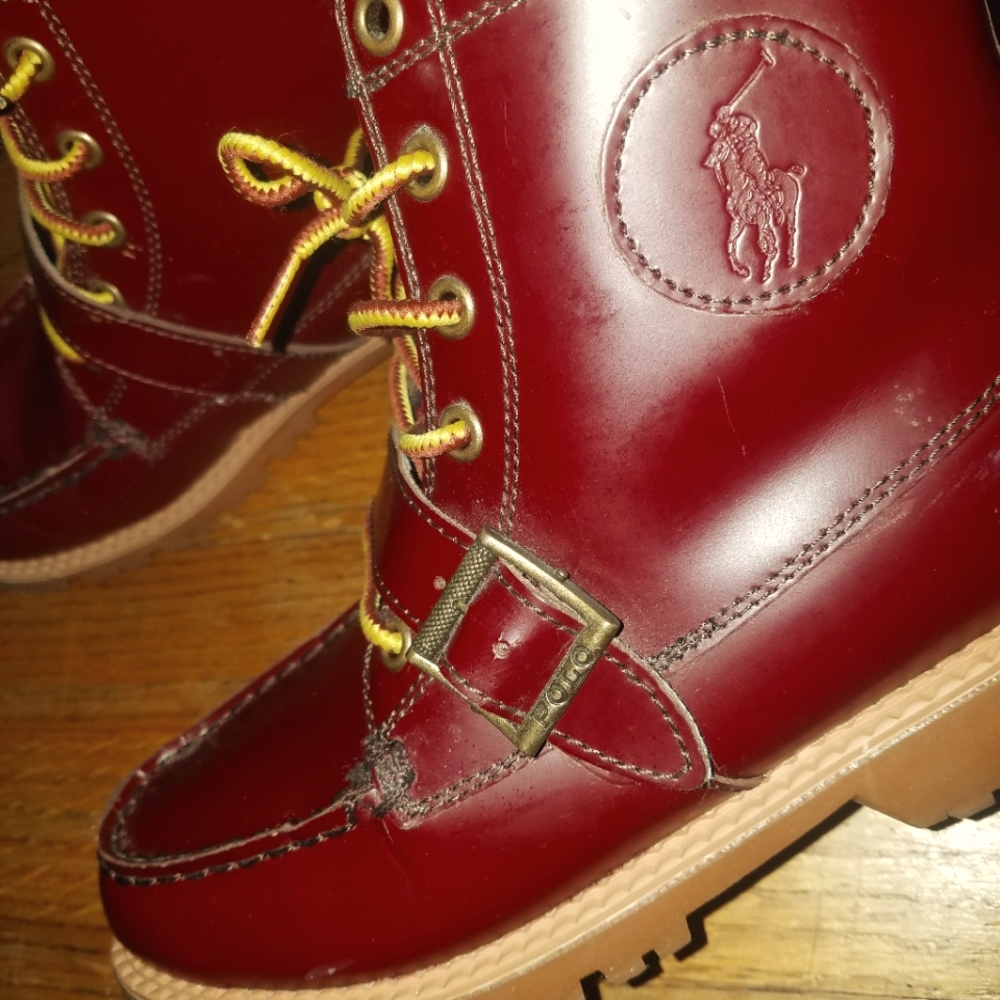 burgandy Ralph Lauren boots